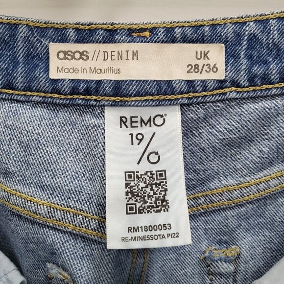 ASOS Tall Women's Remo Recycled Denim Light High Waist Straight Leg Jeans 28x36 - Picture 3 of 7